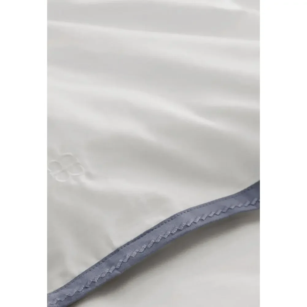 New Boll & Branch Luxury Framed Percale Queen Duvet Set White & Pewter Gray